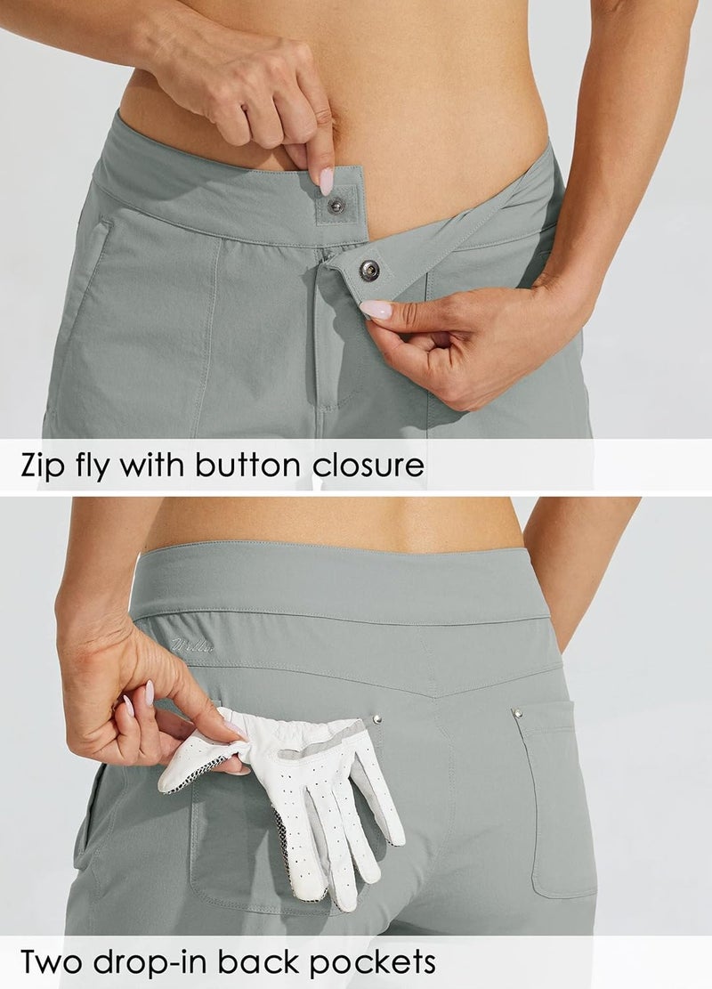 Willit Women's Golf Hiking Shorts 9" Quick Dry Athletic Long Casual Summer Shorts Zipper Pockets Water Resistant Lightweight - Image 5